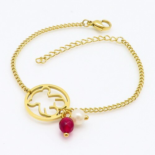 European and American foreign trade bear series hollow bracelet bracelet stainless steel titanium steel rose gold jewelry: 2