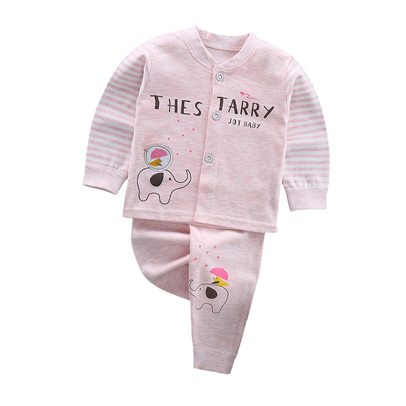 9-24M Baby Sleepwear Pajamas Set Baby Boys Girls Cotton Nightwear V Collar Sleep Set for Kids Pajamas