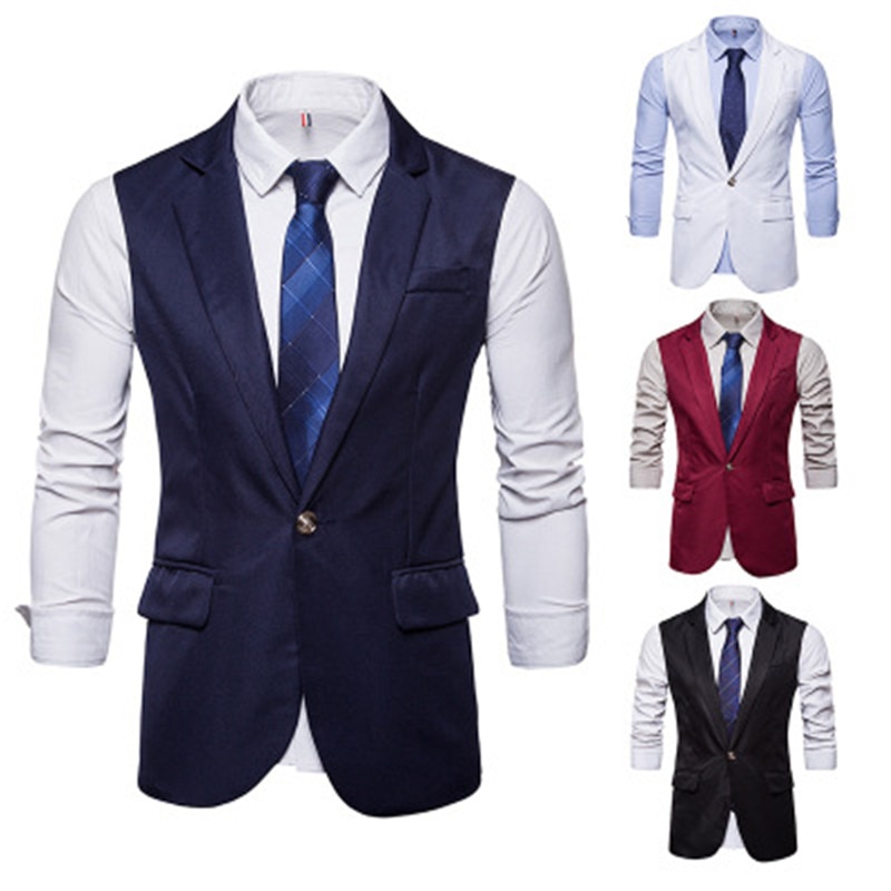 Mens Vest Waistcoat Men's Suit Dress Vest Autumn Slim Fit Longline Single Breasted Tuxedo Vests Gilet Costume Homme XXL