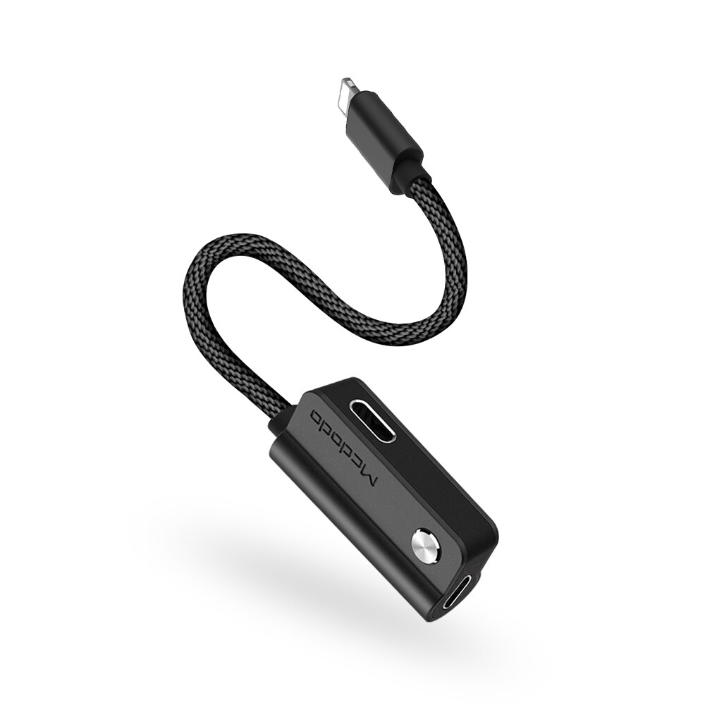 MCDODO Kabel Adapter voor Lightning Naar Voor Bliksem Voor iPhone X 8 7 Plus Oortelefoon Kabel Audio Kabel Opladen Bellen data muziek: Default Title