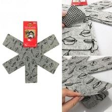 6pcs/set Pot &amp; Pan Protectors Gray Print Divider Pads to Prevent Scratching Separate and Protect Surfaces for Cookware