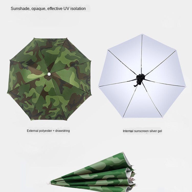 Double-Layer Vissen Hoofd Slijtage Paraplu Hoed Regendicht En Uv Bescherming Outdoor Thee Plukken Sanitaire Voorzieningen Werknemer Hoofd Paraplu Hoed