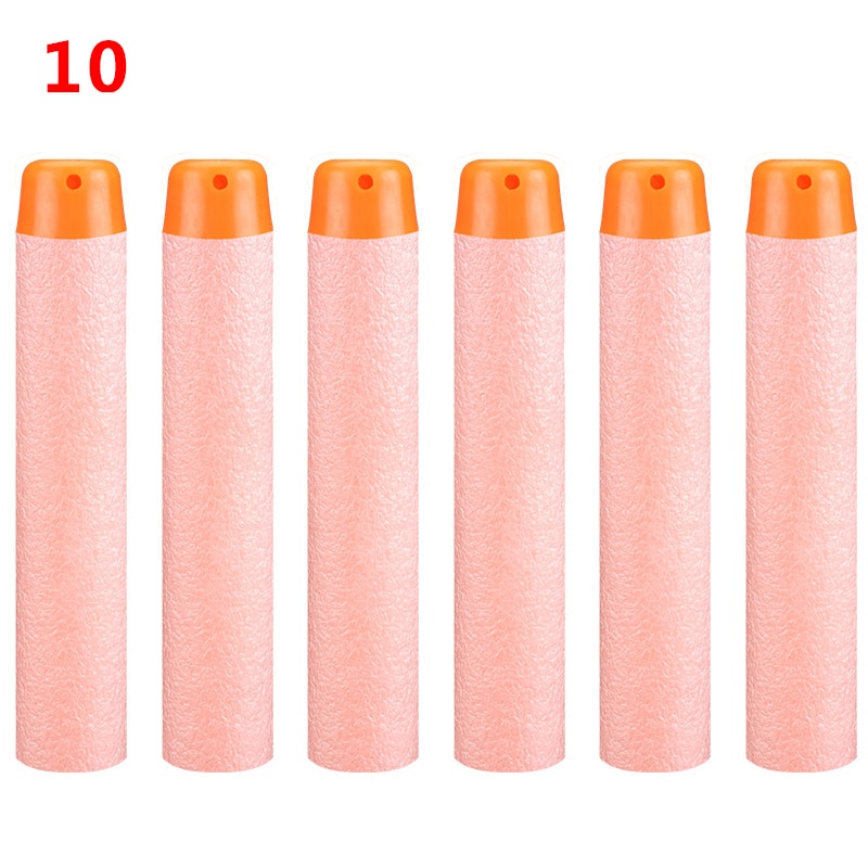 10pcs/bag Soft Hollow Hole Head Refill Darts Toy Gun supply for Christmas Birthday Kid Children TSLM1: Orange