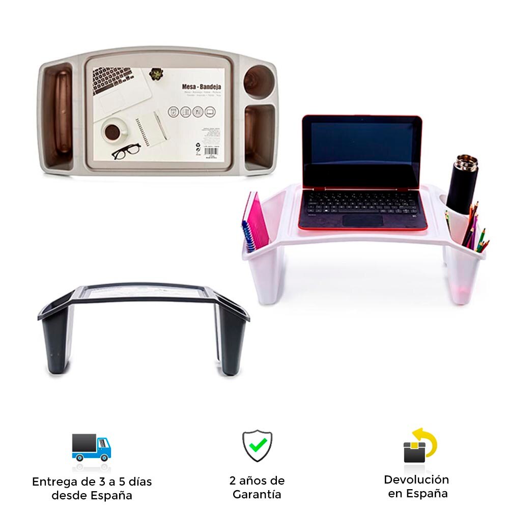 Mesa auxiliar multiusos especial para ordenador portátil, compartimentos, bandeja, comer, estudio, juegos, series, trabajar, mesa, mesas, mesa auxiliar
