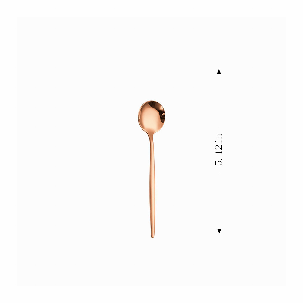 1Pc Teaspoon Mixing Coffee Spoon Dessert Stainless Steel Vintage Teaspoon Drink Tableware Flowers Tableware Kitchen Tools: rosegold