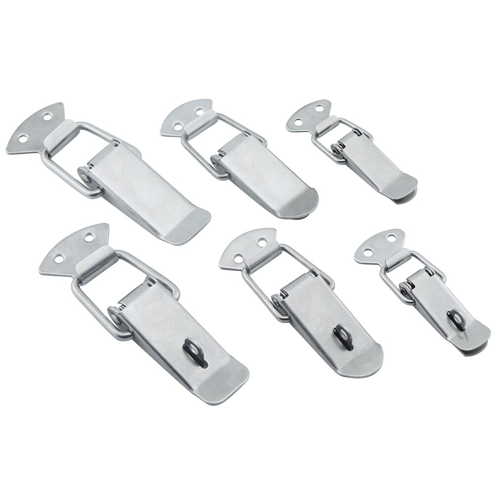 4PCS/lot Stainless steel spring Locking Latch hasps Suitcase Chest Toggle Catch Clasp box hinges Furniture Hardware Accessories