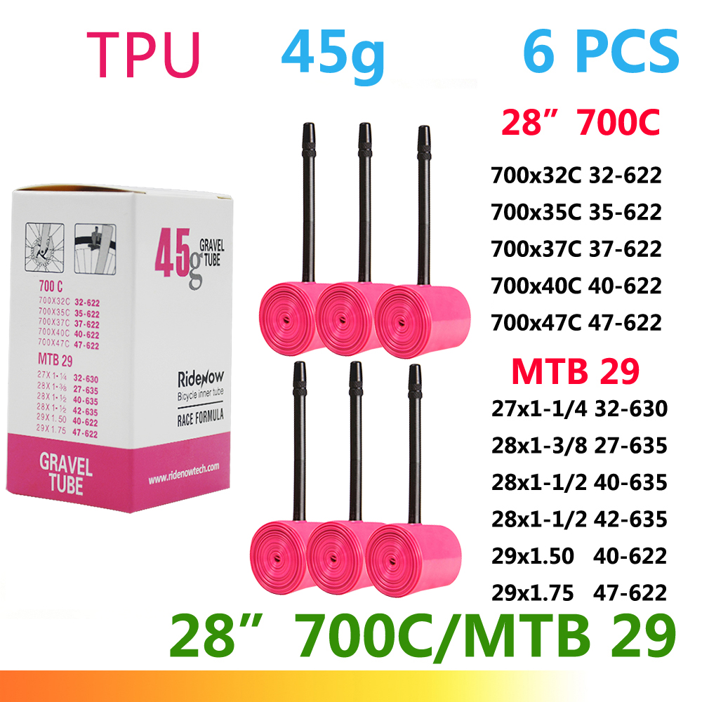RideNow TPU Road Bicycle Inner MTB Tube 700x25C Opona żwirowa akcesoria rowerowe 29x1.5 1.9 Opony Patch kit 24 36 45g Ride now Tubes
