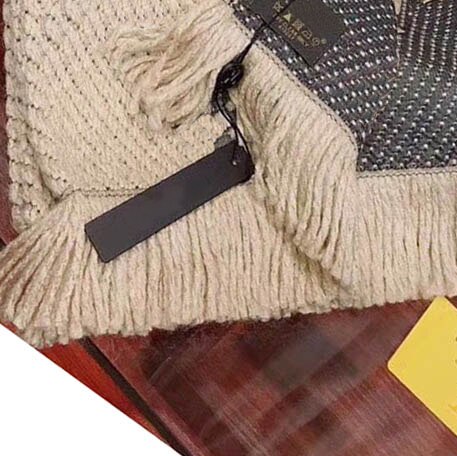 Mærke kvinder vinter tørklæde stribet ensfarvet bomuldsuld lang tørklæde: Hkaki sølv