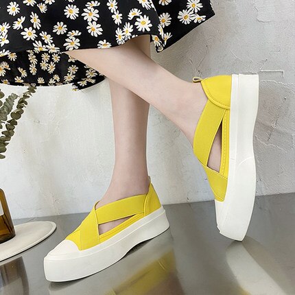 neue frühjahr und sommer frauen Fischer schuhe farbe passenden elastische Band hohl atmungs dicken boden schwamm kuchen faul o