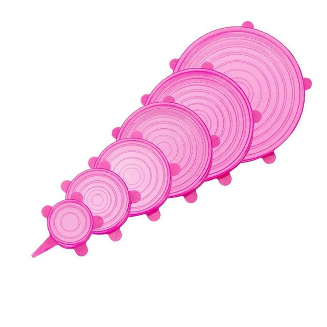 Couvercle alimentaire en Silicone, 12 pièces, rectangulaire, réutilisable, extensible, ajustable: Rouge / 12PCS