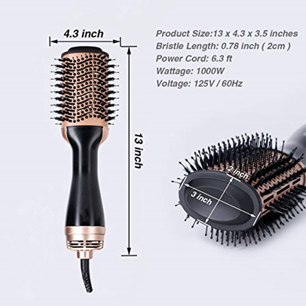 1000W Hair Dryer One Step Air Brush Styler and Volumizer Electric Blow Dryer Comb Salon Hair Curler Straightening Brush