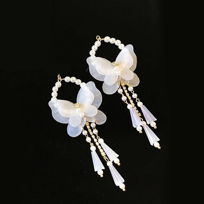 30Pcs Exaggerated Fairy Butterfly Pearl charm for DIY Earrings or Necklace Pendants and Jewelry Accessories ER152