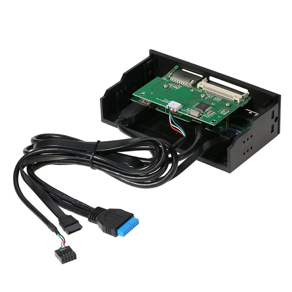 En-Labs 5.25 "Pc Computer Voorpaneel Usb 2.0 Kaartlezer Met 3 Poorten Usb3.0, Type-C, Esata, Md, Sd/Mmc, Xd, Tf, M2, Ms, 64G Cf-Lezer
