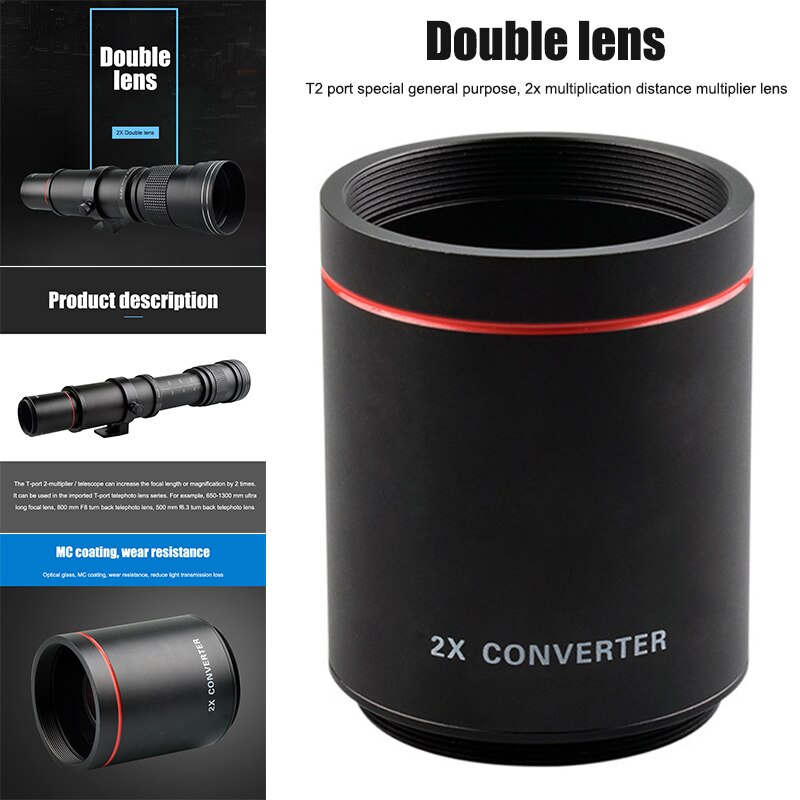 2X Teleconverter Lens for Foldback Telescope T2-Mount Uniserval GK99