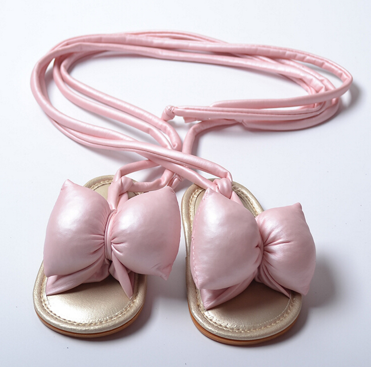 Boiiwant Fashion Baby Kid Girls Princess Strap sandali scarpe Big Bowknot Toddler Baby Girl Beach PU sandali piatti zoccoli carini: Colore rosa / 0-6 mesi