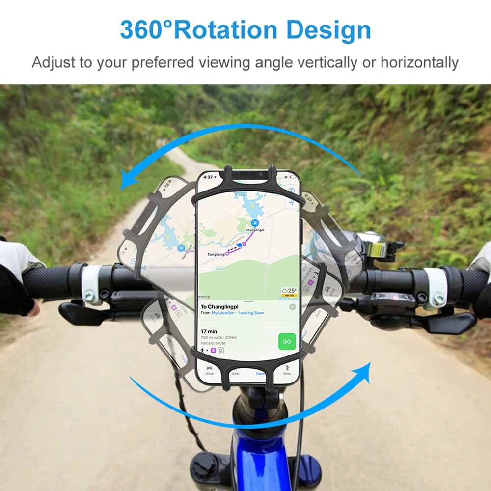 Silikone cykel telefonholder universal mobiltelefon holder cykel styr gps beslag motorcykel cykel telefon beslag