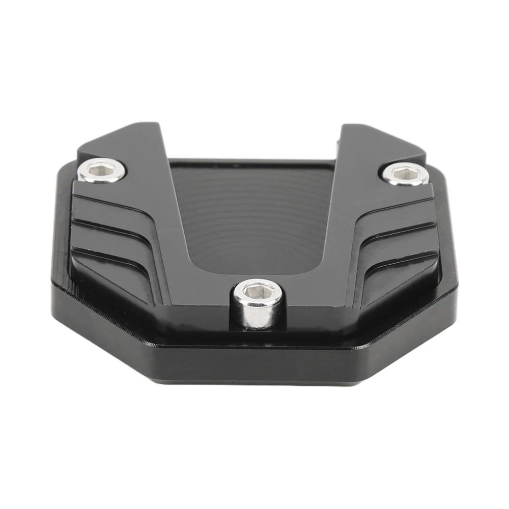 Universal Motorrad Kickstand Seitenständer Pad Vergrößern Verlängerung Fußplatte Hochfestes Stützzubehör Aluminium Schwarz