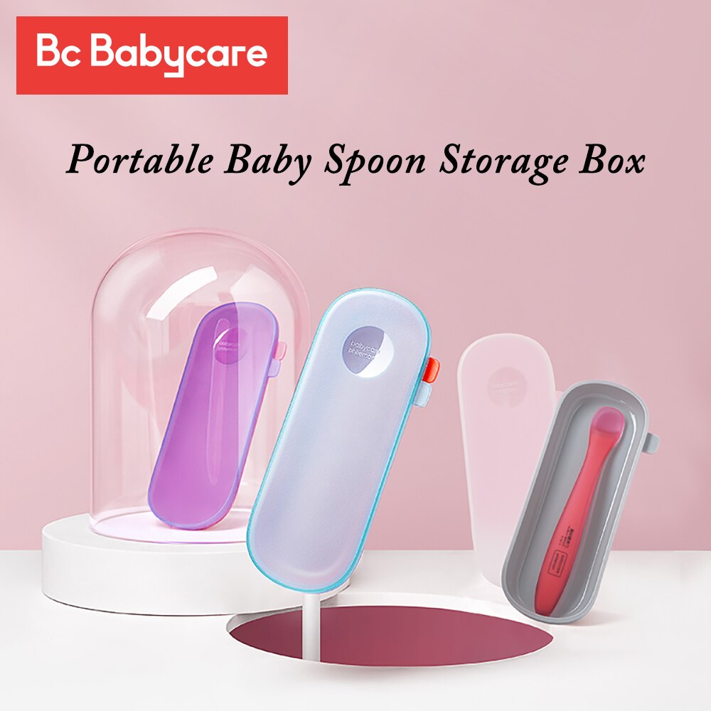 Bc babycare bærbar babyservice opbevaringsboks rejse babyer spædbørn småbørn ske gaffel opbevaringstaske pp opbevaringsbeholder