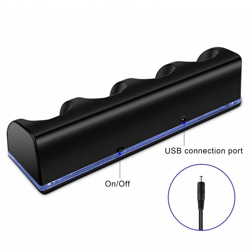4 Ports Game Console Controller Charging Dock Station for Nintendo Wii U/Wii