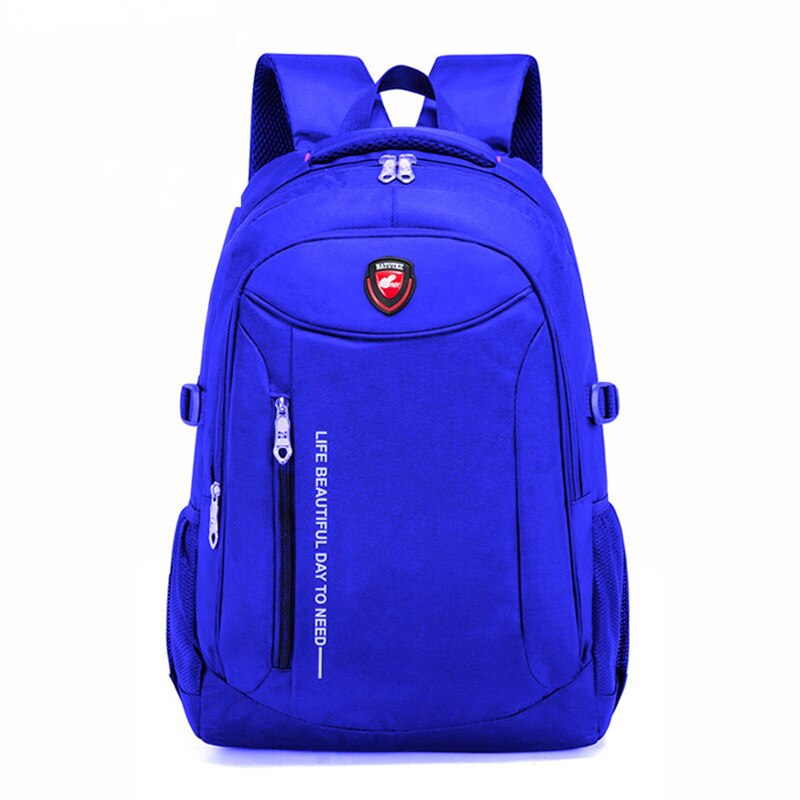 Rugzak Nylon mannen Grote Capaciteit Effen Kleur Lange Afstand Rugzak Jeugd Student School Book Bag