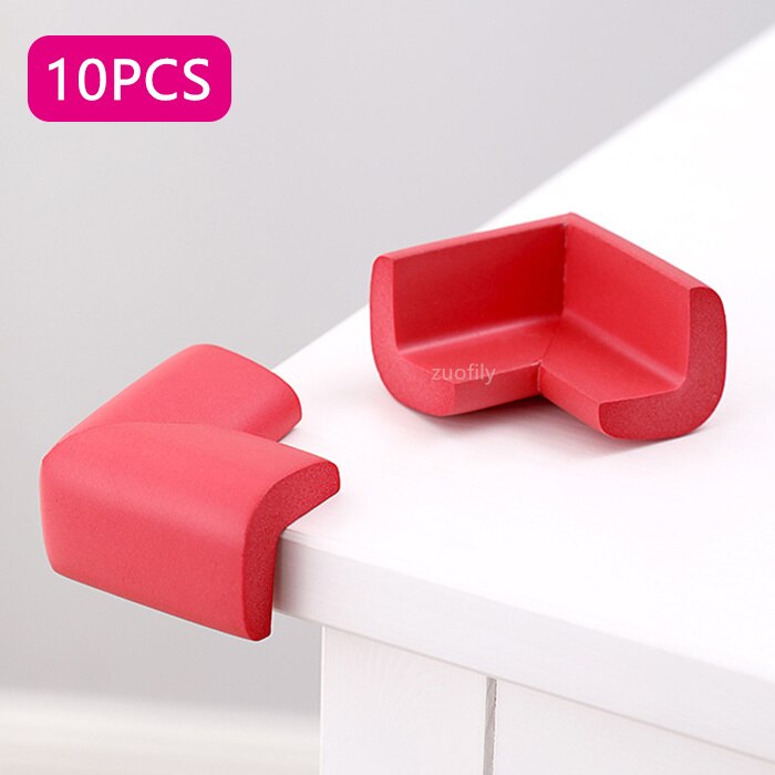 Protecteur d'angle de Table pour bébé, 10 pièces, housse de Protection de coin de meuble, bord droit doux, Protection de bord de Table pour bébé: Red