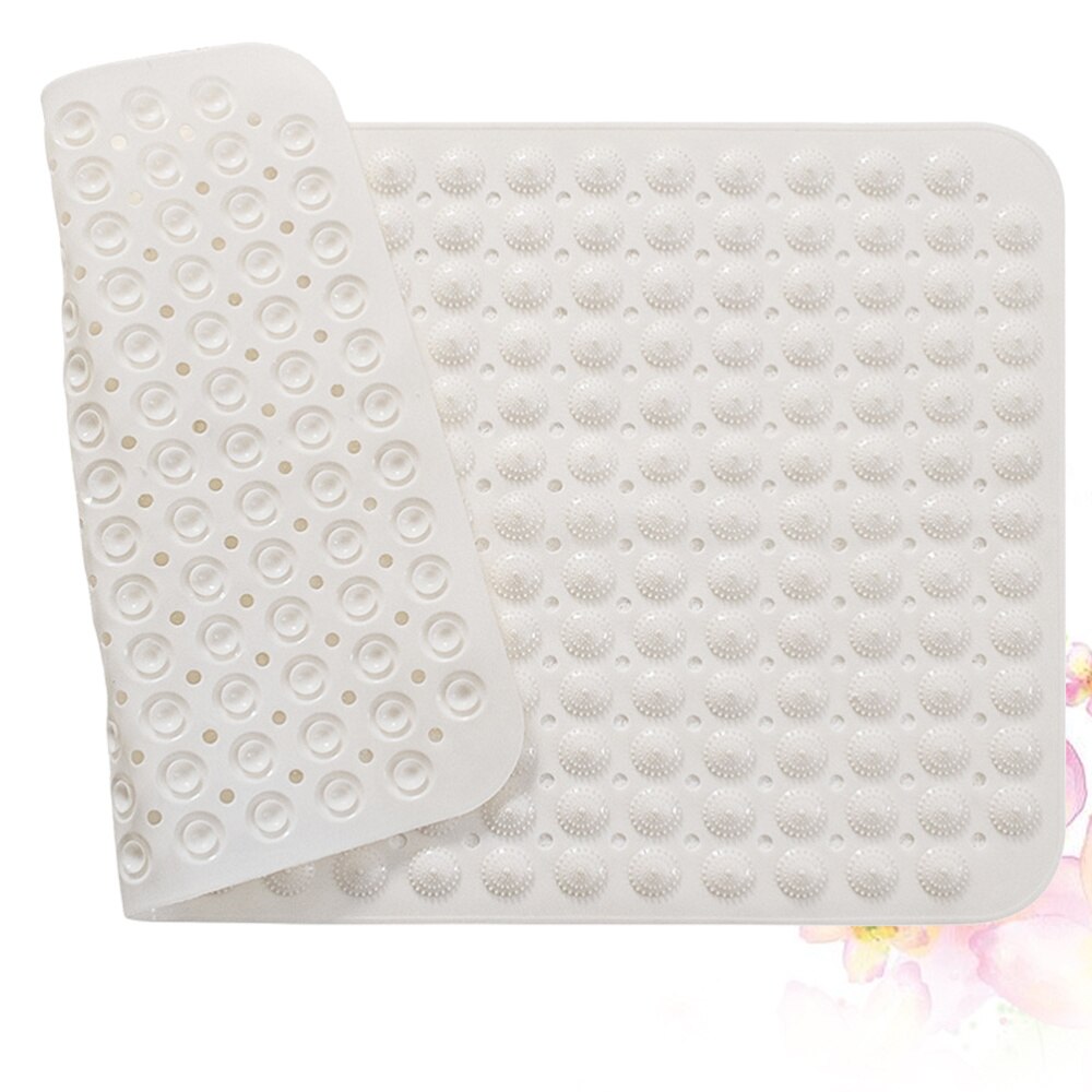 1Pcs Durable PVC Floor Mat Bathroom Foot Mat Skid Resistance Foot Mat Shower Floor Mat(White): White 1