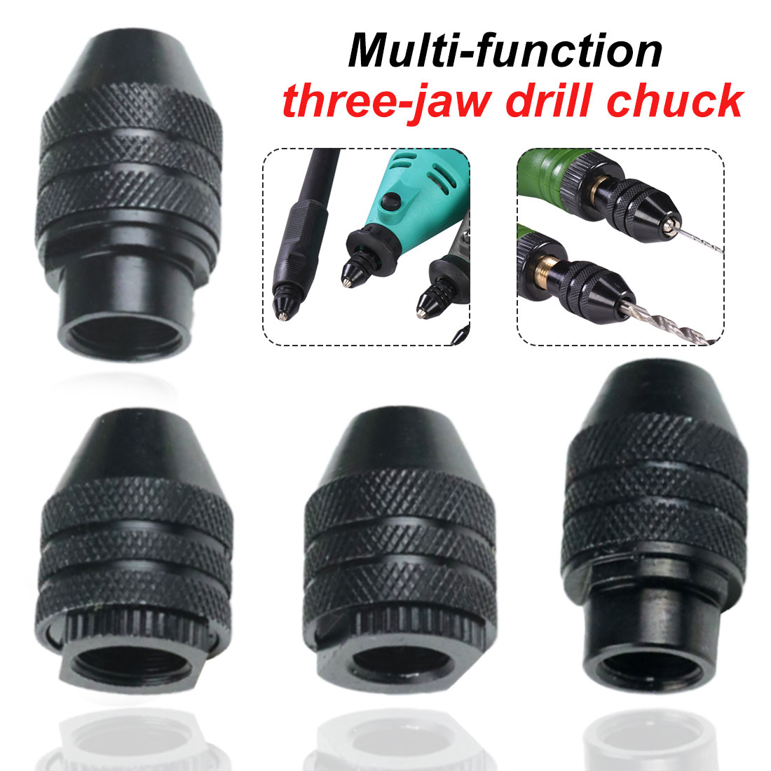 4 Types Multi Chuck Keyless For Dremel Rotary Tools 0.5-3.2mm Drill Bit Chucks Adapter Converter Universal Mini Chuck