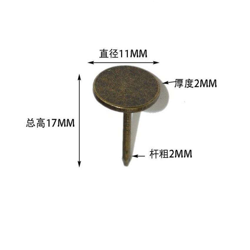 30 Uds. De clavos antiguos de hierro para tapicería de muebles, tachuelas, chinchetas, accesorios de decoración