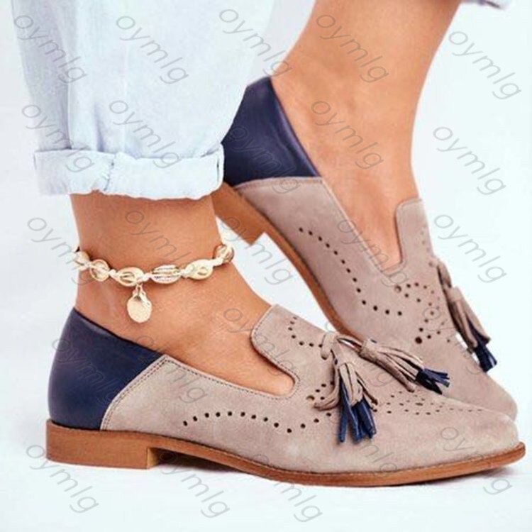 Jo & Joe Dames lederen mocassins Loafer Plimsole Pumps Womens kwastje