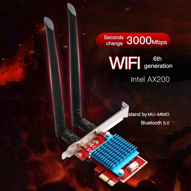 Pci Express Wifi Card Gigabit Voor AX200 Dual Band 2.4G/5Ghz Bluetooth 5.0 Draadloze Adapter