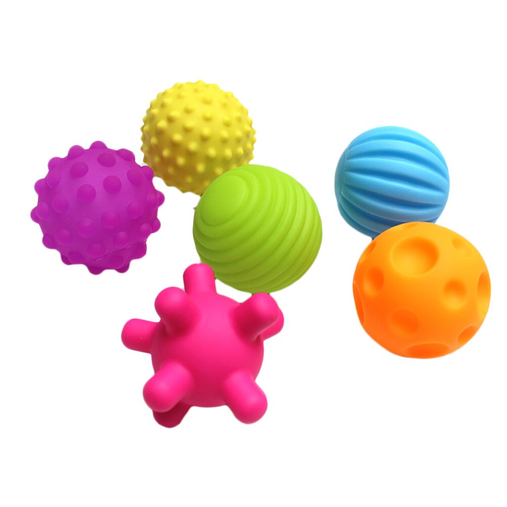 Colorful Soft Baby Kids Textured Tactile Sensory Stress Balls Soft Rubber Hand Massage Training Balls Sounding Toys For Children