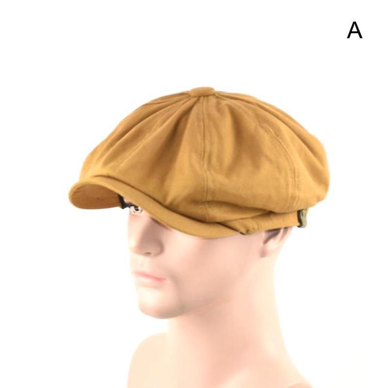 Mænd baretter hætter bomuld linned åndbare hætter mænd britisk solid vintage stil afslappet maler mandlige mænd hatte hatte hatte  x7 c 3: Hvid