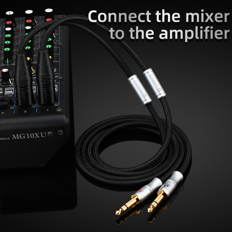 Cable balanceado Hifi de 6,5mm a XLR, Dual TRS de 6,35mm a 3 pines, para micrófono, plataforma, DJ Pro y más