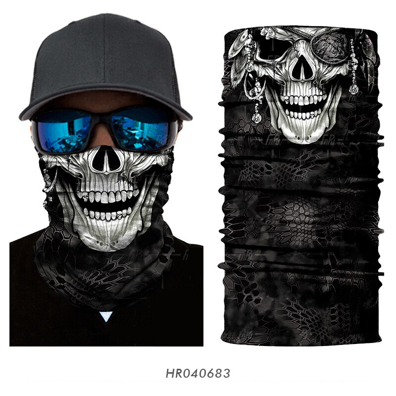 Magiske 3d sømløse bandana pandebånd rør maske tørklæde ansigt skelet kranium halloween halstørklæde tørklæde polyester tørklæder unisex: 83