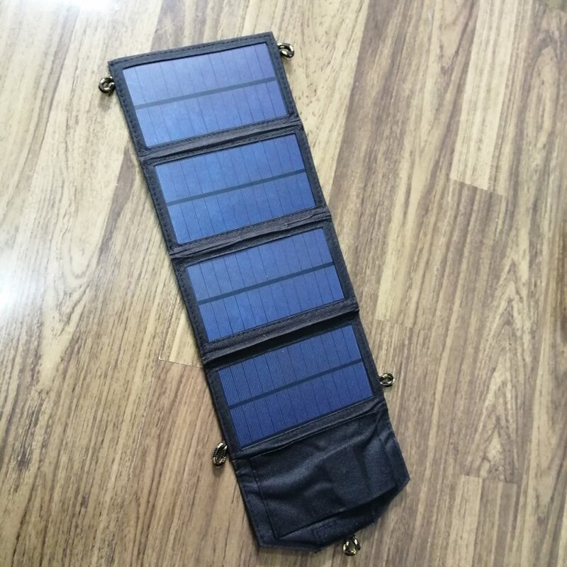 Solenergi bank ægte sunpower folde 7w solceller panel 6v 2.1a usb output enheder bærbar hurtigoplader til smartphones