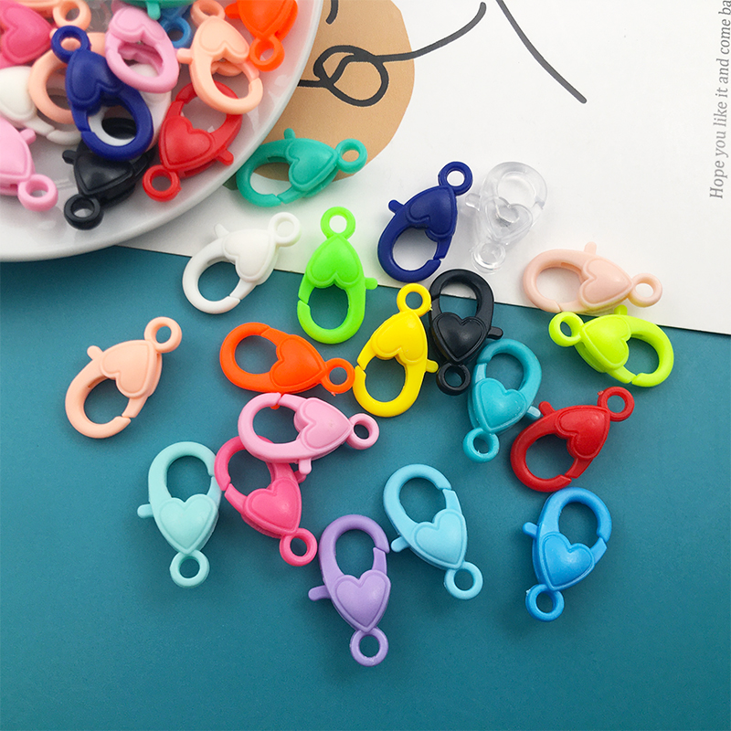 20 Stks/partij Acryl Kleurrijke Sieraden Maken Sluitingen 22X13Mm Kreeft Sluitingen Voor Diy Ketting Armbanden Sieraden Maken Bevindingen: WHITE