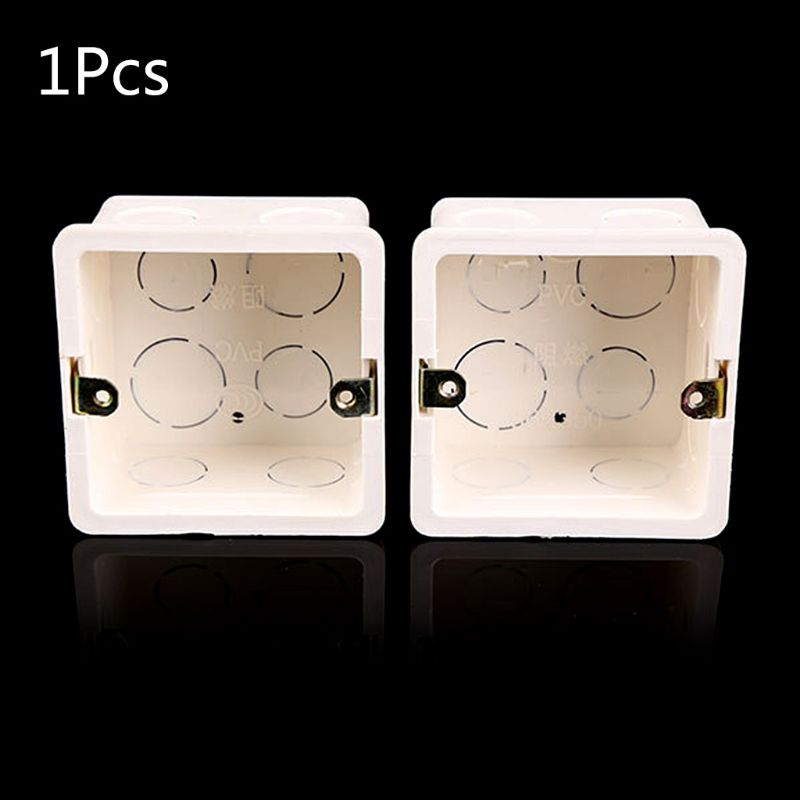 Caja de conexiones de PVC 86X86, Cassette de montaje en pared para interruptor, Base de interruptor, caja inferior, accesorios para cajas eléctricas: 1