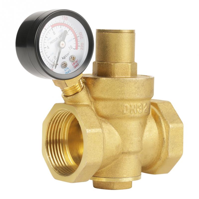 Pressure Regulator Valve BSP Brass Water Pressure Reducing Maintaining Valve DN32 Regulator Adjustable Relief Valve Gauge