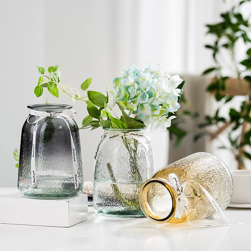 Machepot-jarrón de cristal con degradado para decoración del hogar, maceta creativa para flores, vasos para plantas, mesa y Escritorio