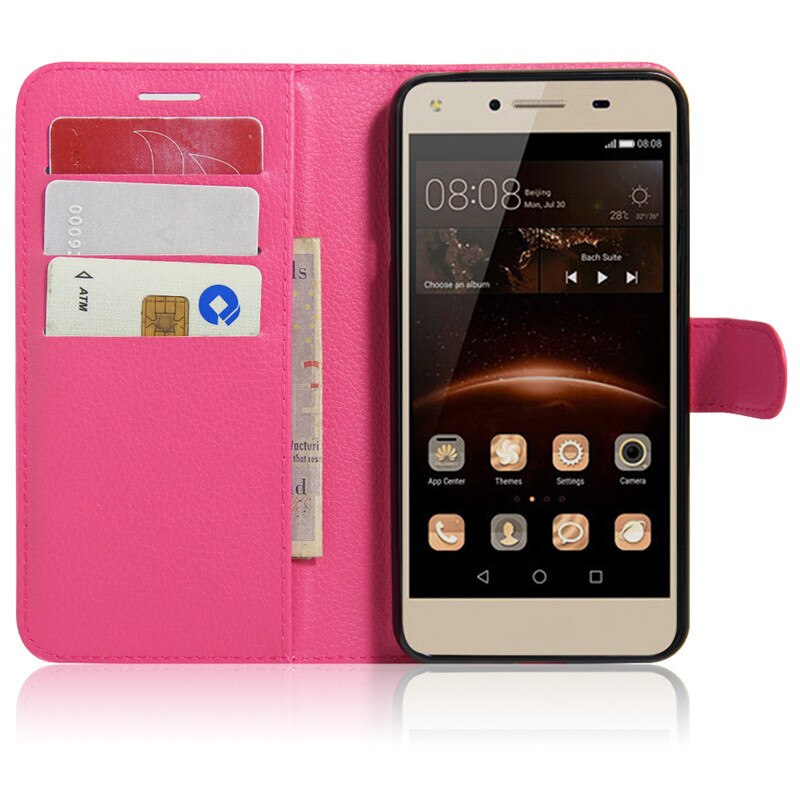 Funda de cuero con tapa para Huawei Y5II Huawey Y5 II 2 Y 5ii Lte CUN U29 CUN-U29 CUN-L21 Y6 Elite, CUN-L01