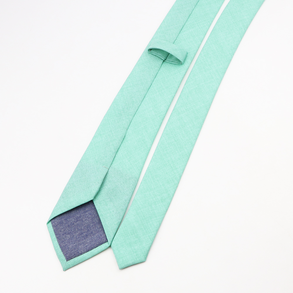 Nueva corbata de algodón de Color sólido verde salvia rosa azul naranja 6,5 cm camisa ajustada para de boda traje corbata accesorio