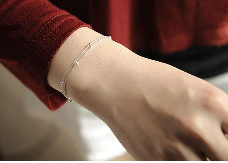 mode-sieraden Mooie 925 sterling zilveren armbanden Rood hart Eenvoudige persoonlijkheid Zoete armbanden