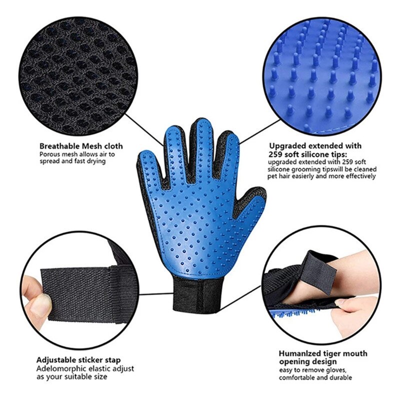 Chien Toilettage Gants En Silicone Chat Peigne Brosse Gants Animaux Bain Nettoyage Rejet Produits Capillaires Peigne