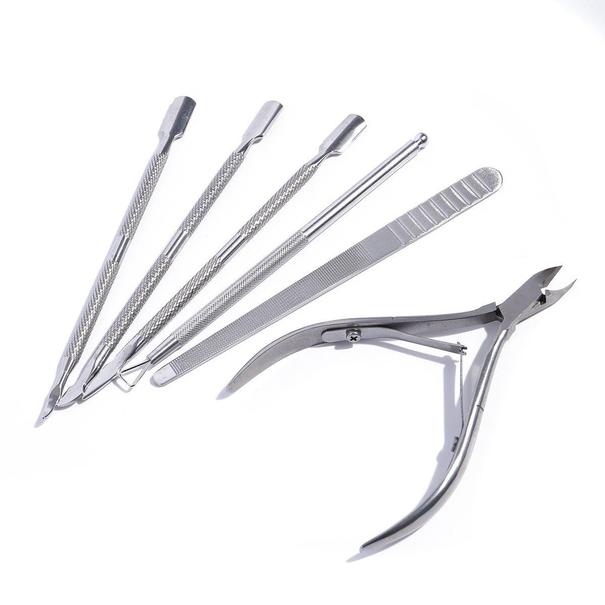 Tijeras profesionales de acero inoxidable para dedos del pie, cortador de uñas de , cutícula de pedicura, 6 uds., novedad de: silver