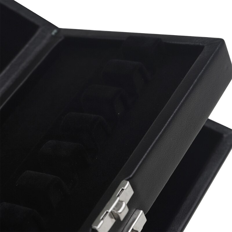 Wooden Oboe Reed Case Storage Box for 20 Oboe Reeds PU Leather Cover Black