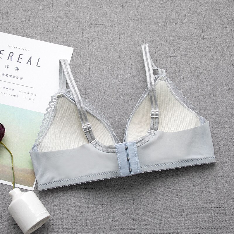 Girl Bra Beautiful Lace Pattern Bra Underwear Wireless Small Chest Gather Summer Thin Comfortable And Adjustable Girl Bra
