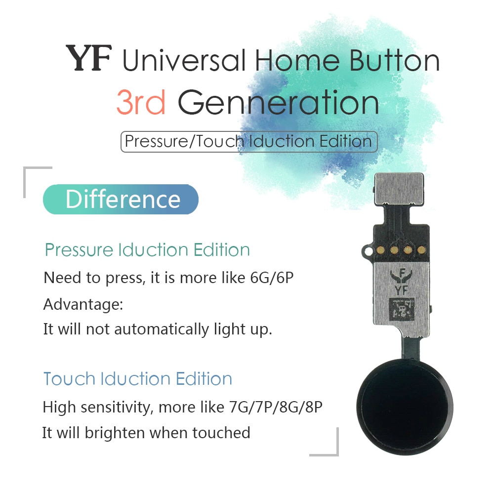 JC/Meibi 5th YF HX 3rd Gen Universele home knop Voor iPhone 7 7G 8 8G Plus menu Toetsenbord Terugkeer Op Off Functie geen touch ID