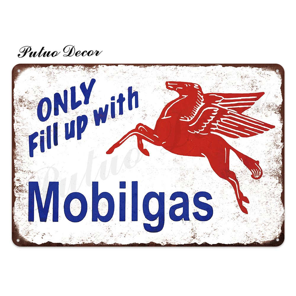 Mobil Tin Sign Metal Sign Plaque Metal Vintage Garage Decor Tin Posters Bar Pub Man Cave Decoration: TH3492