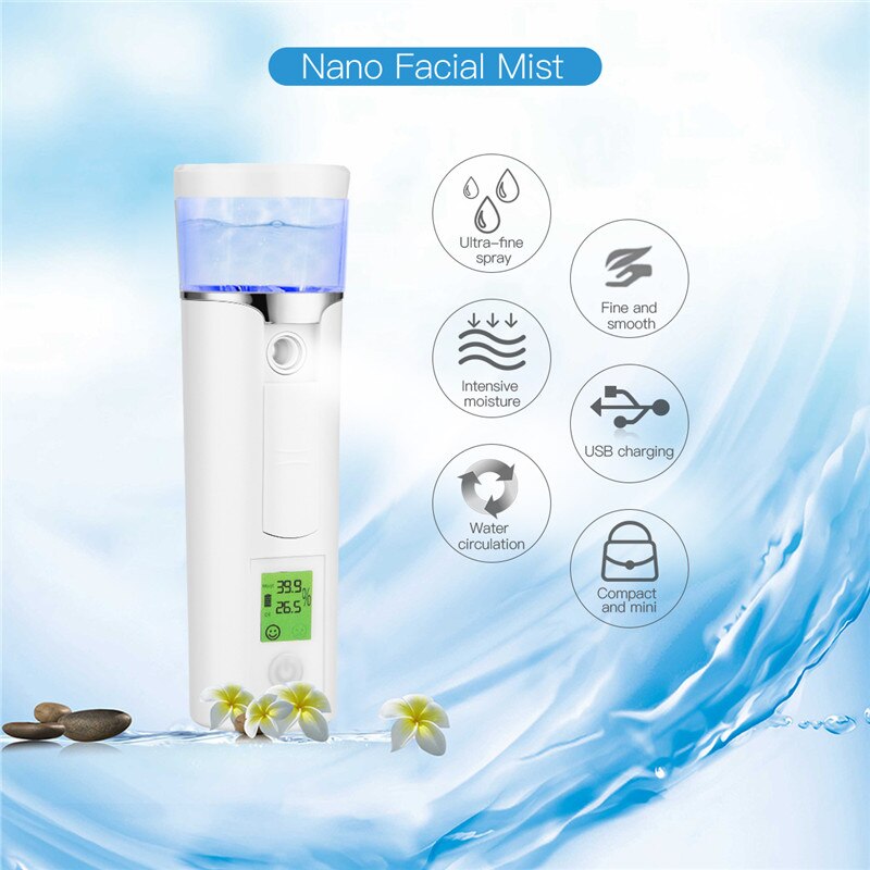 CkeyiN Digital Skin Analyzer Portable Tester Dry Moisture Oil Content Analysis Facial Sprayer Skin Scrubber Shovel