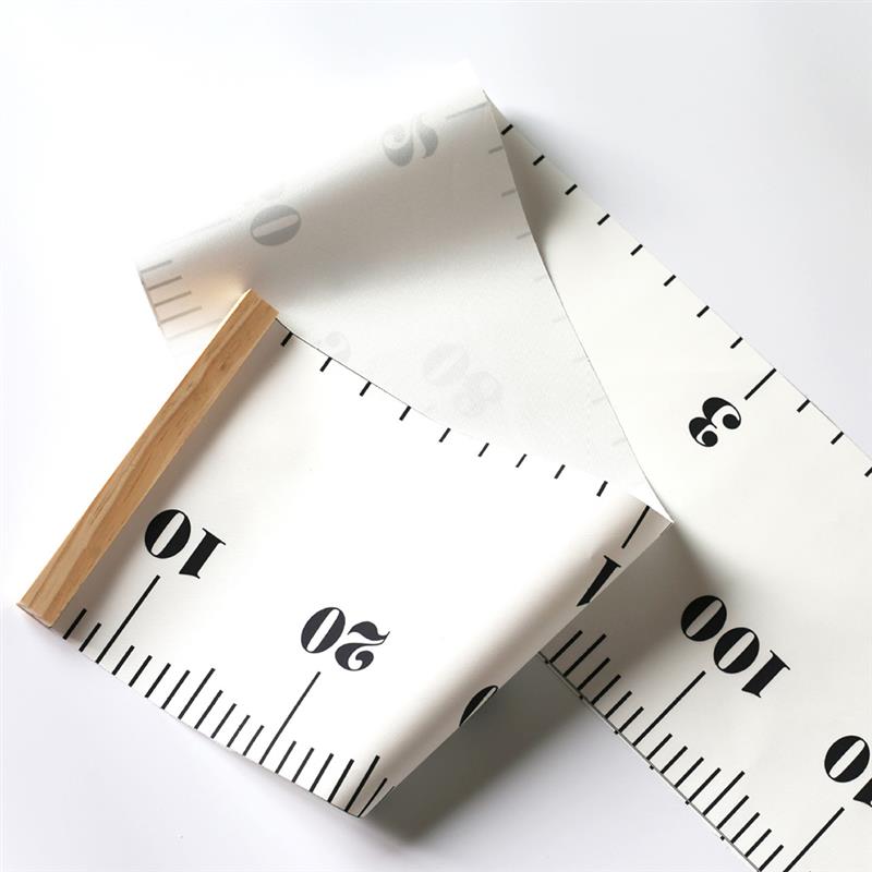 Tabla de crecimiento de dibujos animados bebé niños registro marco de madera y tela Regla de medición de altura para niños y niñas decoración de la pared de la habitación del niño